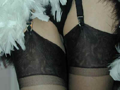 Tall Girls Jet Black Vintage Nylon Stockings