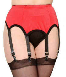 Garter Belt Red with Black Trim